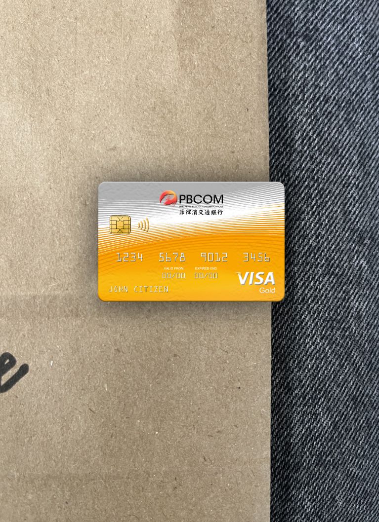 Download Philippines Bank of Communications visa gold card photolook front Photoshop template